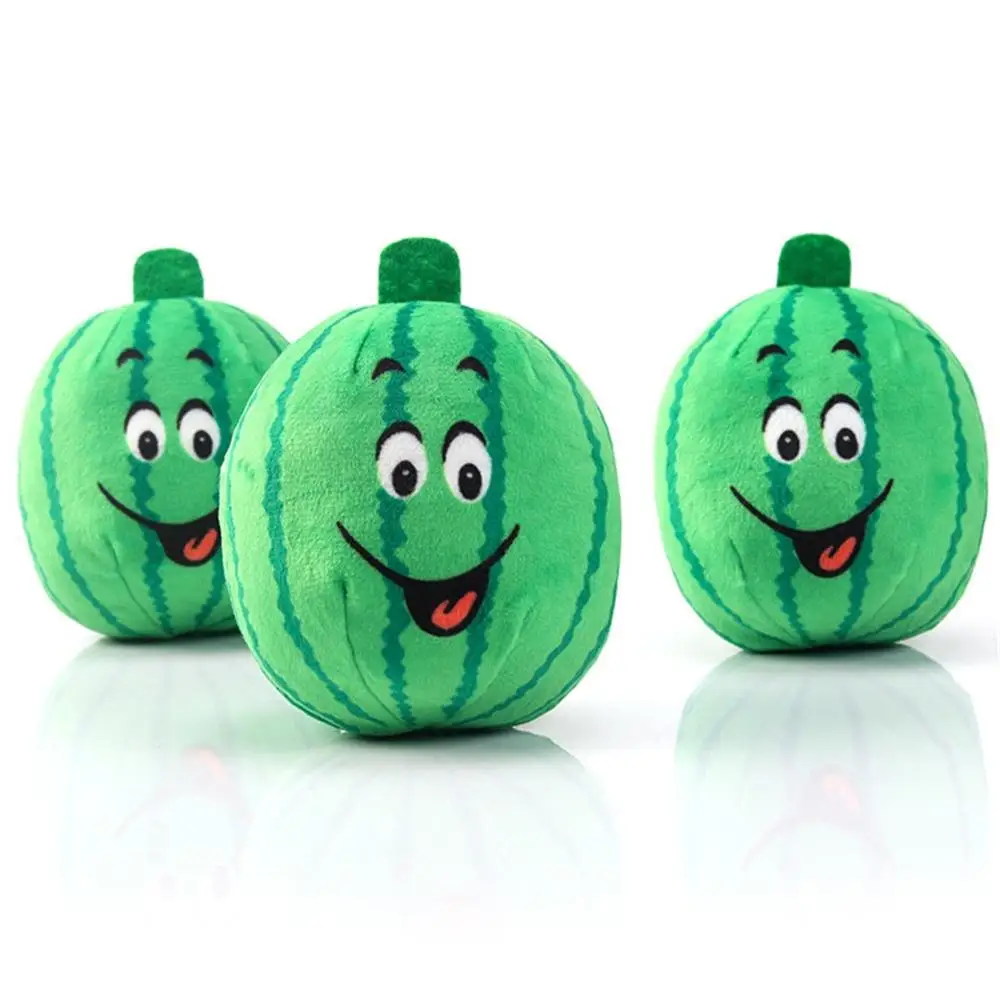 

Cute Cartoon Plush Watermelon Dog Chew Squeak Toys Pet Interative Toy Puppy Cat Teeth Clean Molar Squeaking Toy Ball Pet Supply