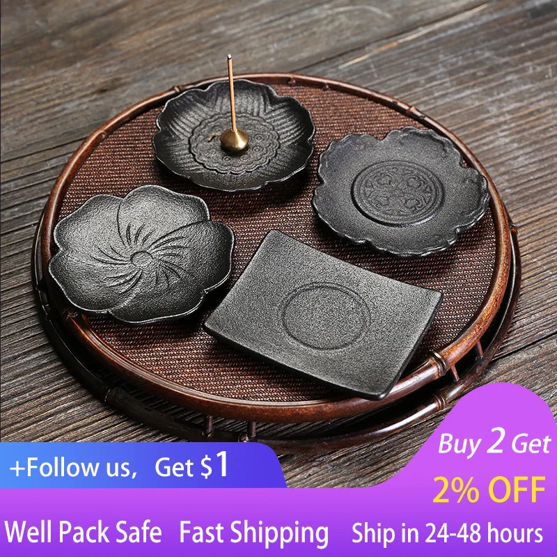 

Ceramic black Lubao thread incense dish incense insert creative copper incense holder incense insert ceramic recumbent incense s
