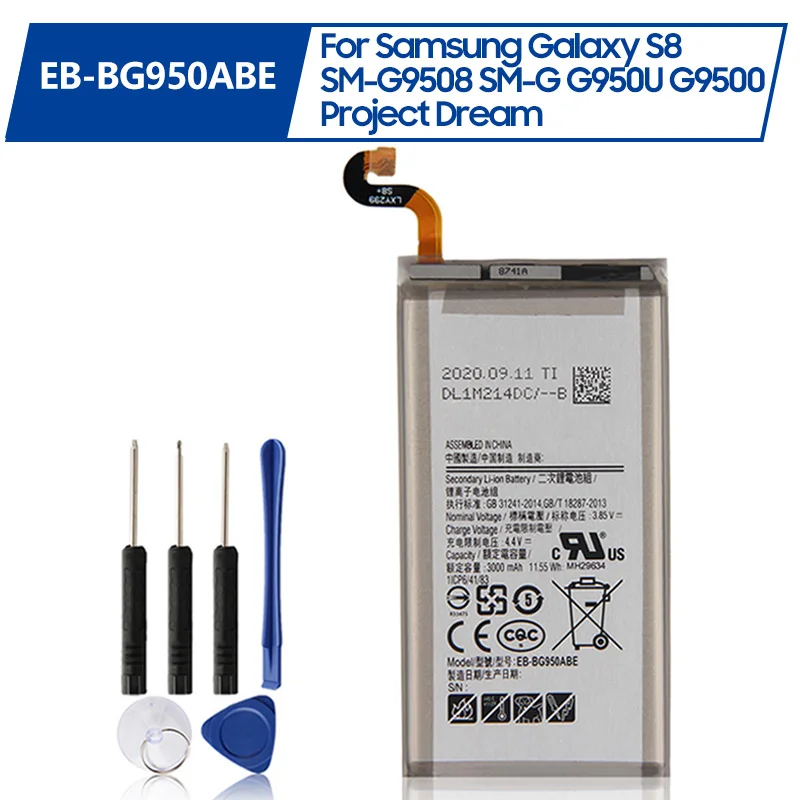 

Replacement Battery EB-BG950ABE EB-BG950ABA For Samsung GALAXY S8 SM-G9508 G9508 G9500 G950U SM-G G Project Dream 3000mAh