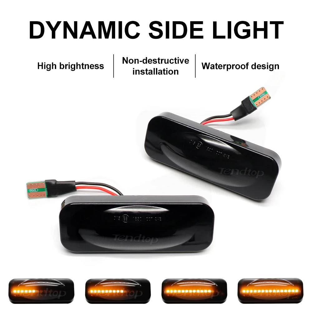 2 шт. светодиодный янтарный динамический указатель поворота боковой габаритный