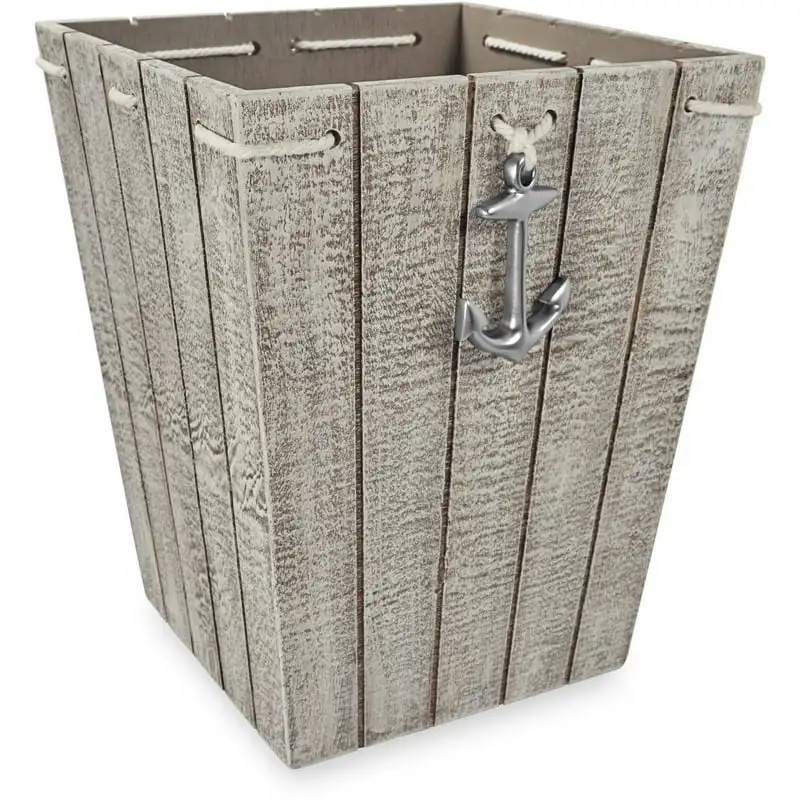 

Nautical Bathroom Wastebasket, 8.07" x 8.07" x 10", Volume Capacity 651.25 inches, 1 Each