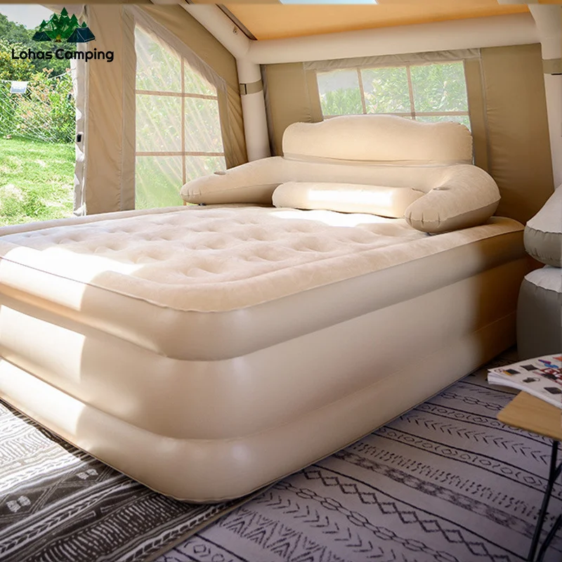 

Lohas Camping Inflatable Bed with Backrest Camping Mattress 46cm TPU Heightening Air cushion Bed with Electric Air Pump