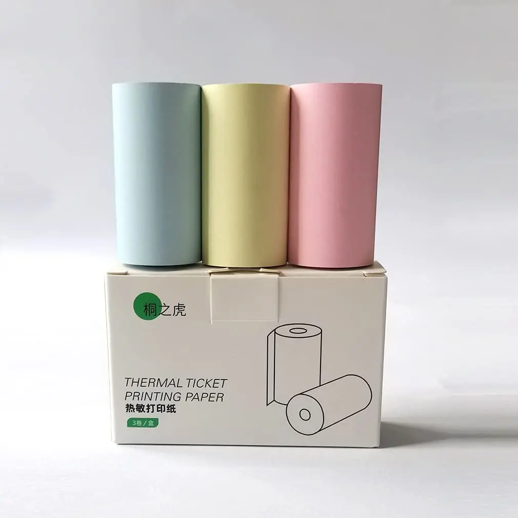 

3 Rolls /Box Color Notes Label Photo Receipt Thermal Paper For Paperang P1 P2 P2S Peripage A6 Mini Printer (57mm x 30mm)