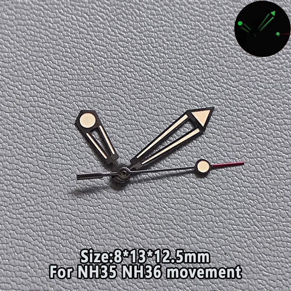 Стрелки для часов NH35, NH35 Aiguilles Creuses, Miyota 8215 Aiguilles Creuses, Miyota 8205 Aiguilles Creuses, C3 Green Luminous Hands (art.: 3920da4f89306) - 3920da4f89306