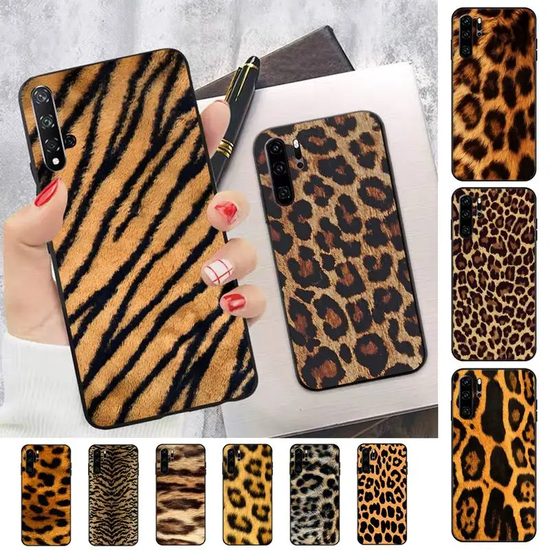 

Tiger Leopard Print Phone Case for Huawei P30 40 20 10 8 9 lite pro plus Psmart2019