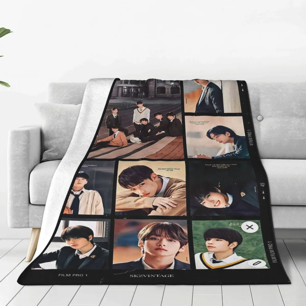 

Kpop Star Stray Kids Singer Idol Blankets Fleece Spring/Autumn Multi-function Soft Throw Blankets for Bedding Car Rug Piece