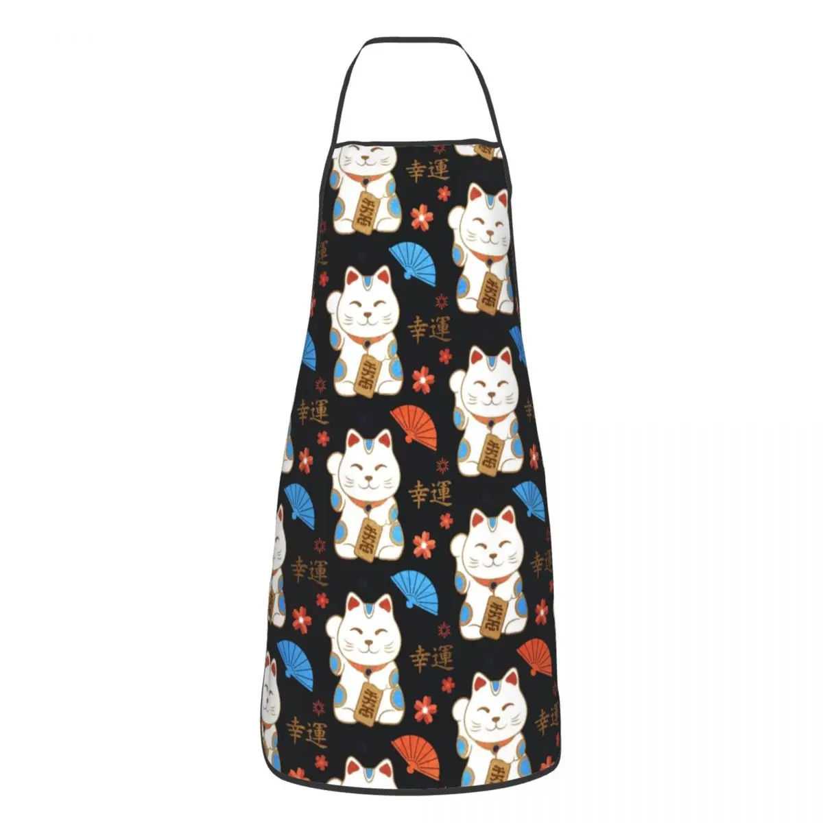 

Custom Bib Maneki Neko Cats Pattern Aprons Men Women Unisex Adult Chef Cooking Kitchen Japan Lucky Cat Tablier Cuisine Baking