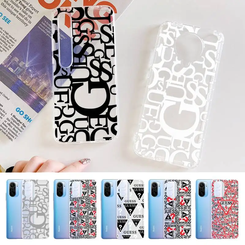 

Luxury Fashion GUESS Phone Case for Samsung A51 A52 A71 A12 for Redmi 7 9 9A for Huawei Honor8X 10i Clear Case