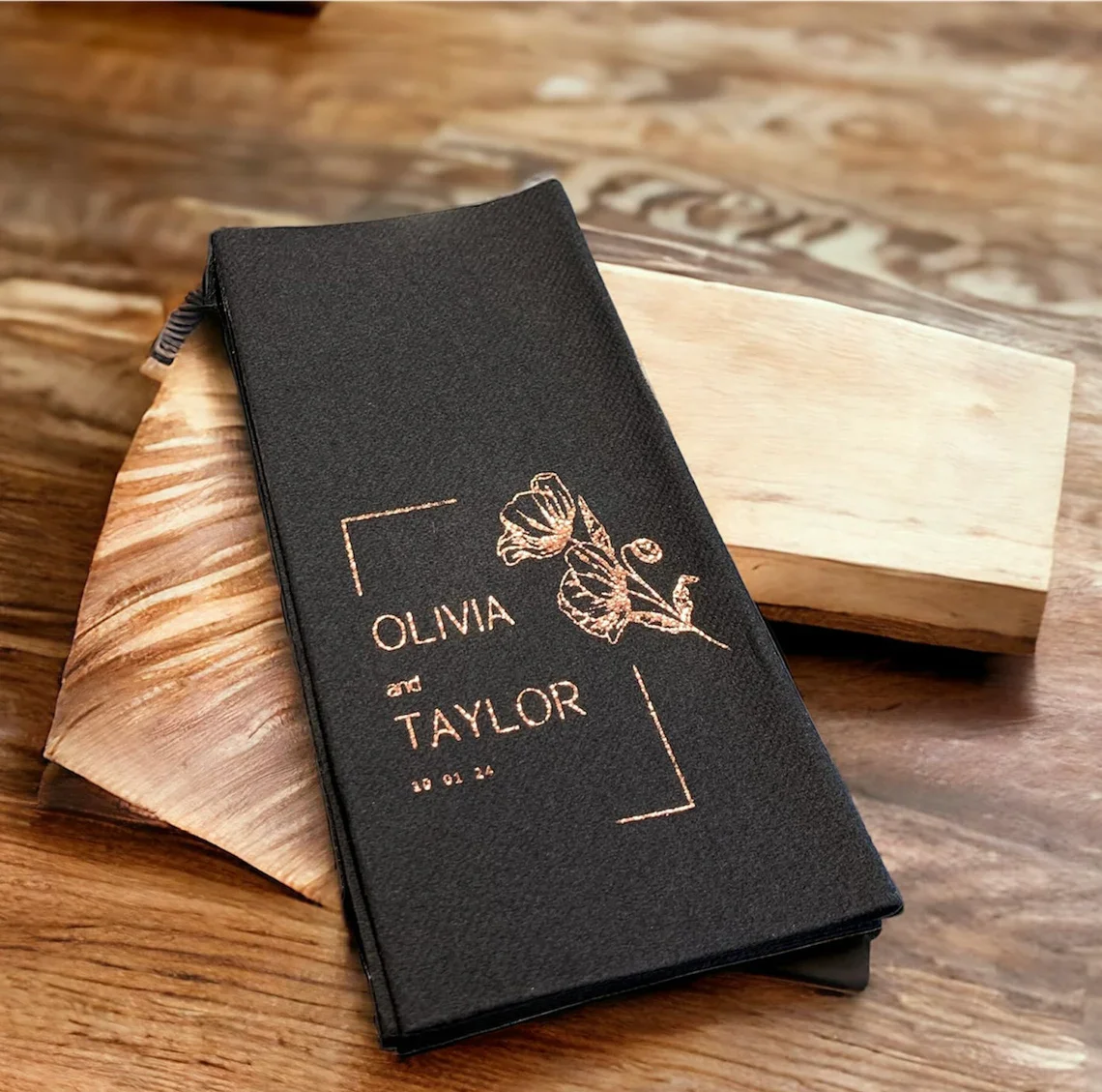 Custom Napkins Special Days Napkin Linen Feel Engagement Disposable Dinner Soft Absorbent Sevice Wed