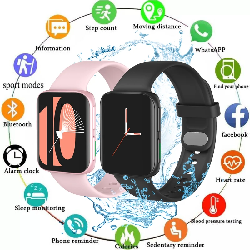 

GT9 Smart Watch For Men Fitness Smartwatch Blood Pressure Heart Rate Monitor 1.75 HD Screen ladies Watch Sports Waterproof