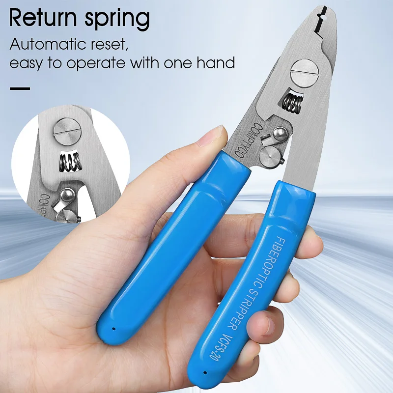 VCFS-20 Stainless Steel Two-port Fiber Stripping Pliers FTTH Tool Fiber Optic Wire Stripper