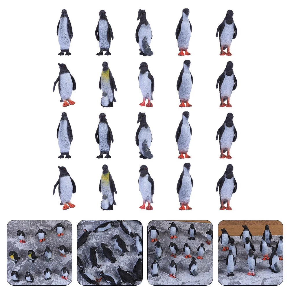 

32 Pcs Penguin Ornaments Animal Model Adorable Sculpture Desktop Layout Soft Pvc