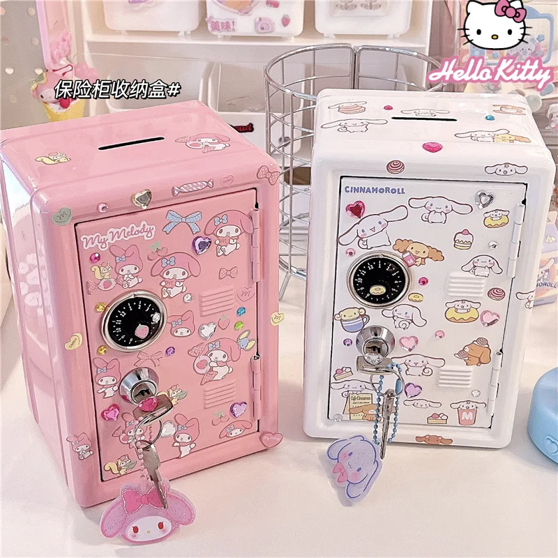 

Милый Sanrio My Melody Cinnamoroll кованая железная безопасная Копилка аниме девушка сердце Милая наклейка для хранения ключей шкаф подарок на день рож...