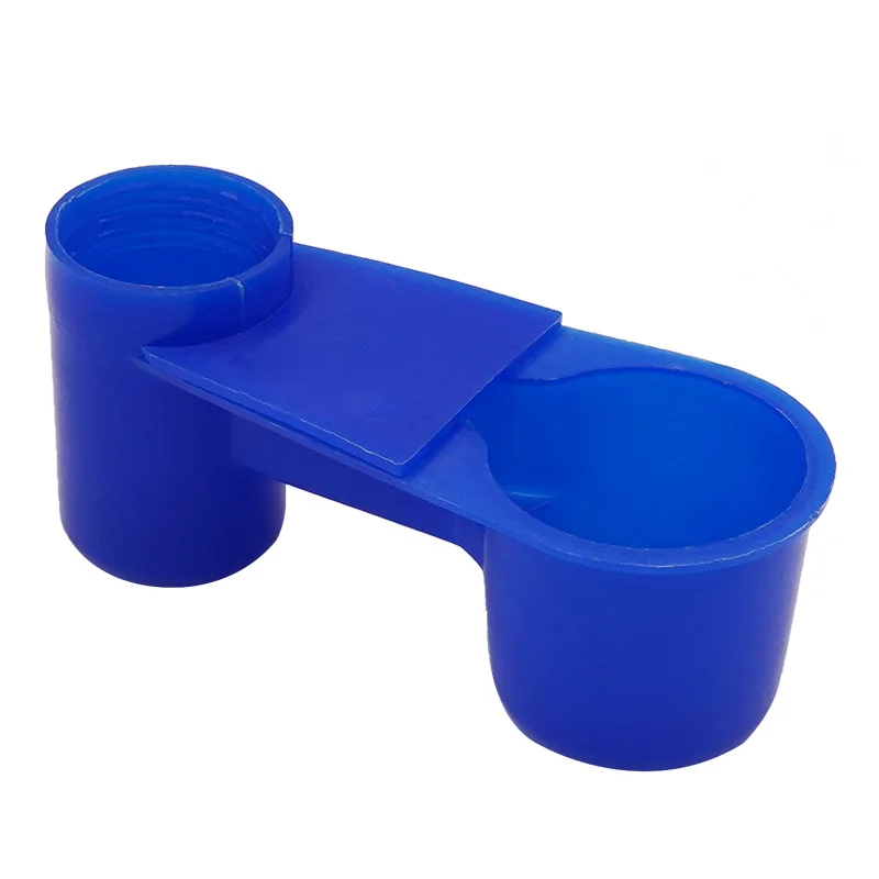 

Blue Color Double Cup Bird Water Fountain Pigeon Parrot Bird Water Drinker Bowls Automatic Bird Drinking Cup Dispenser