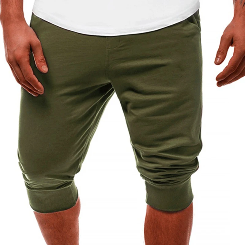 

Men Shorts Casual Sweatpants Shorts Solid Color Elastic Waist Shorts for Men Jogger Workout Shorts Trouser Clothing