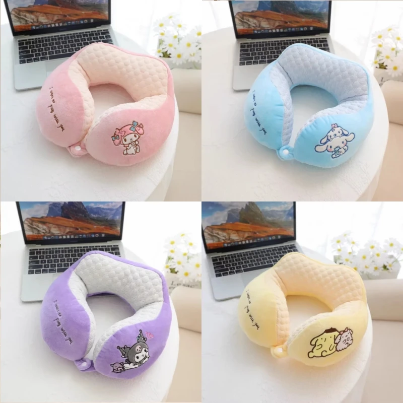 

Sanrio Kawaii Kuromi Hello Kitty плюшевая кукла U-образная подушка для шеи аниме мультяшная Милая подушка для мальчиков девочек праздник Рождественский подарок