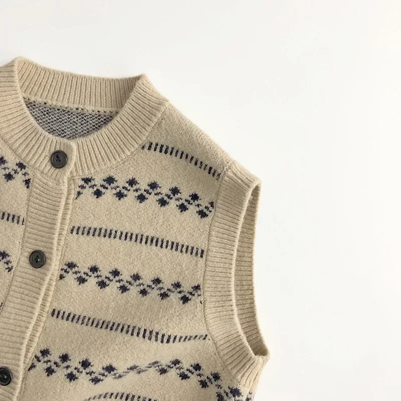 7223 Детский свитер жилет осень 2023 лидер продаж детские свитера вязаный простой