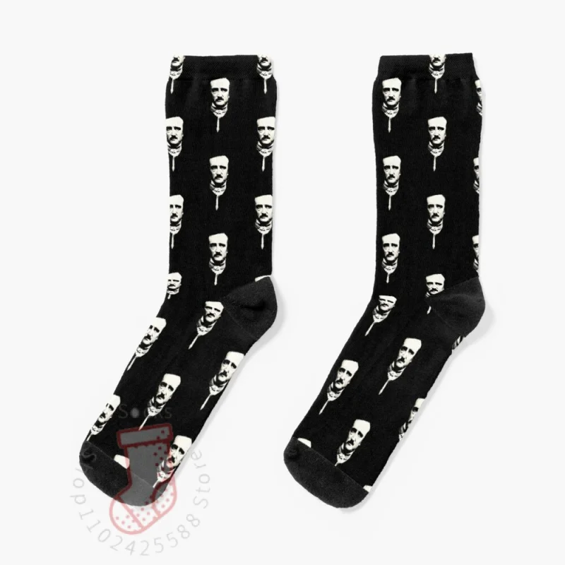 Ear Allan Poe Portrait Pattern Socks Thick Socks Cute Socks