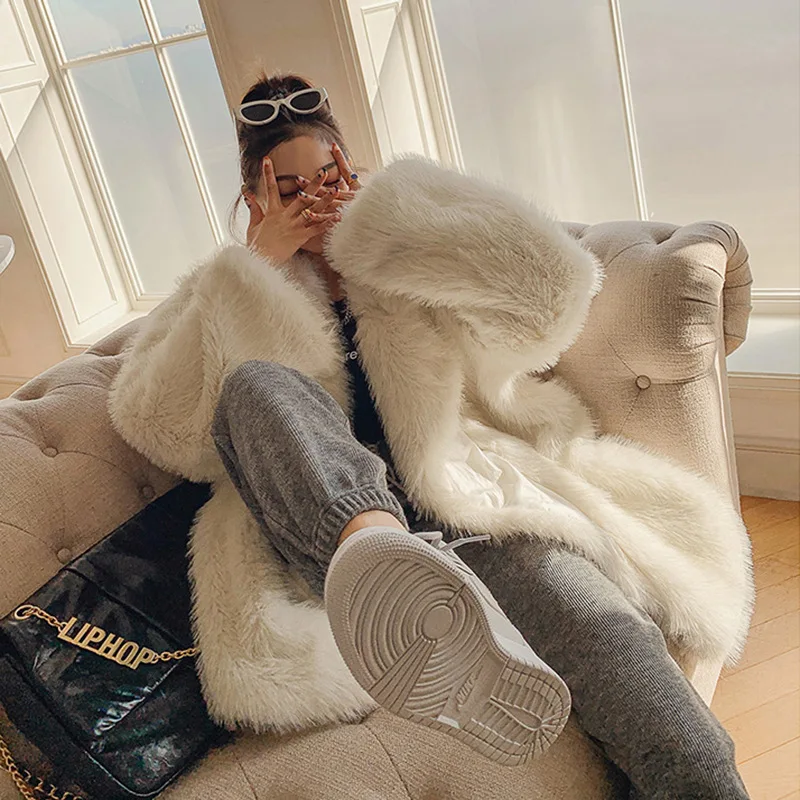 Long suit, young Mao Mao fur coat