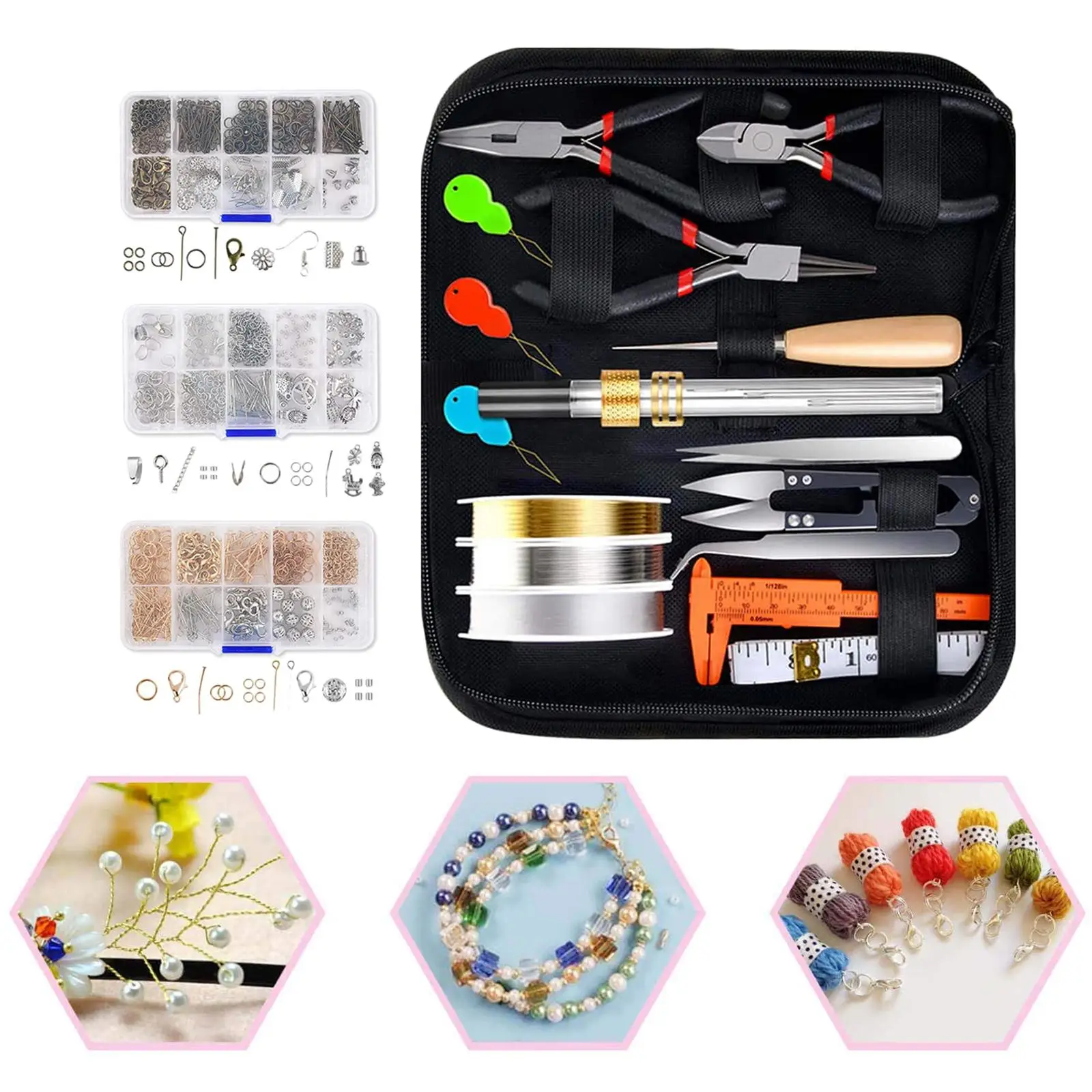 

Jewelry Making Tools Kit with Jewelry Pliers Wires Beading DIY Jewelry Set