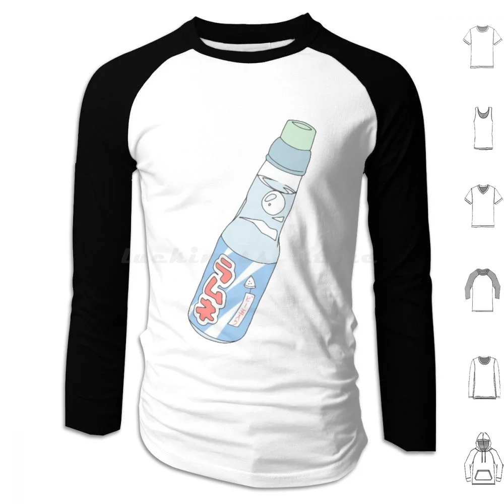 

Kawaii Soda Drink Hoodie cotton Long Sleeve Ramune Soda Drink Orange Kawaii Japanese Cute Japan Tokyo Harajuku Style Manga
