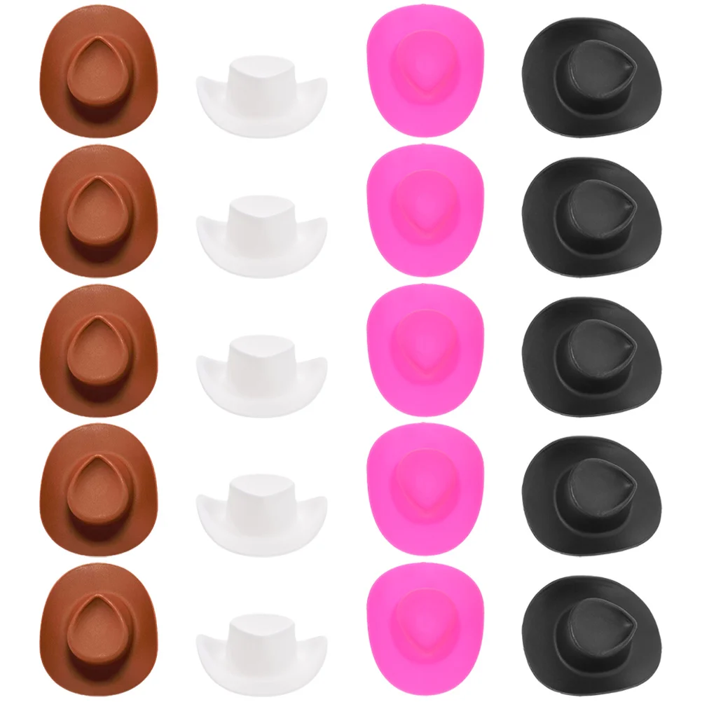 

40 Pcs Drinks Cake Decorative Hat Accessory Mexican Toys Mini Cowboy Hats Crafts Tiny Decors Decorations Delicate