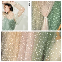 1 6 meters wide soft wave dot gold dot printing mesh lace fabric diy clothing skirt curtain fabric fabric