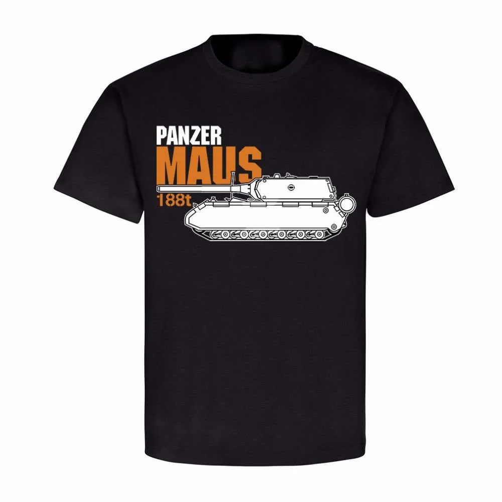 

Футболка танка из вермахта panzerkampfviii Wagen Panzer VIII Maus 188T Летняя Хлопковая мужская футболка с коротким рукавом и круглым вырезом, Новинка