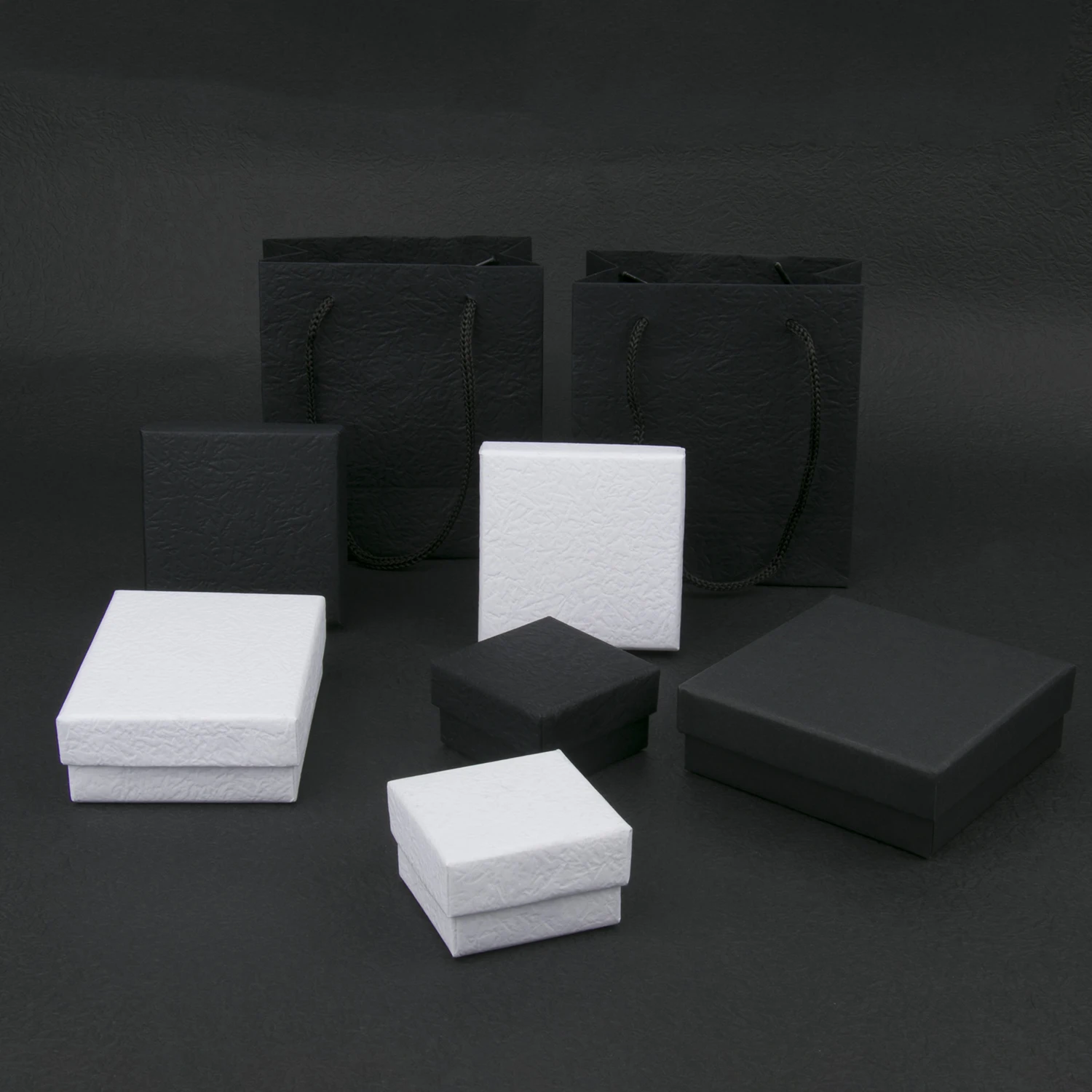 1pcs Black/White Gift Box Kraft Paper Display Couple Ring for Valentine's Day Earring Necklace Bracelet Accessories - купить по