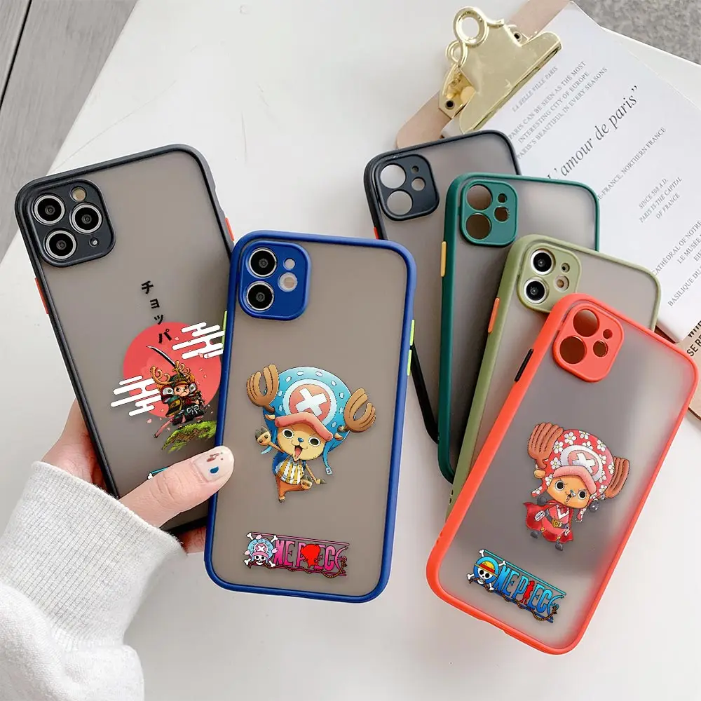 

Matte Phone Case For iPhone Apple 13 12 11 XR XS X 6 6s 7 8 Pro Plus Max Mini Skin Feel Cases Funda Anime One Piece Cute Chopper