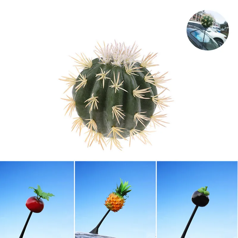 

1PCS Cactus Plant fruit Car Antenna Pen Topper Aerial Ball Decor Toy Finding Car