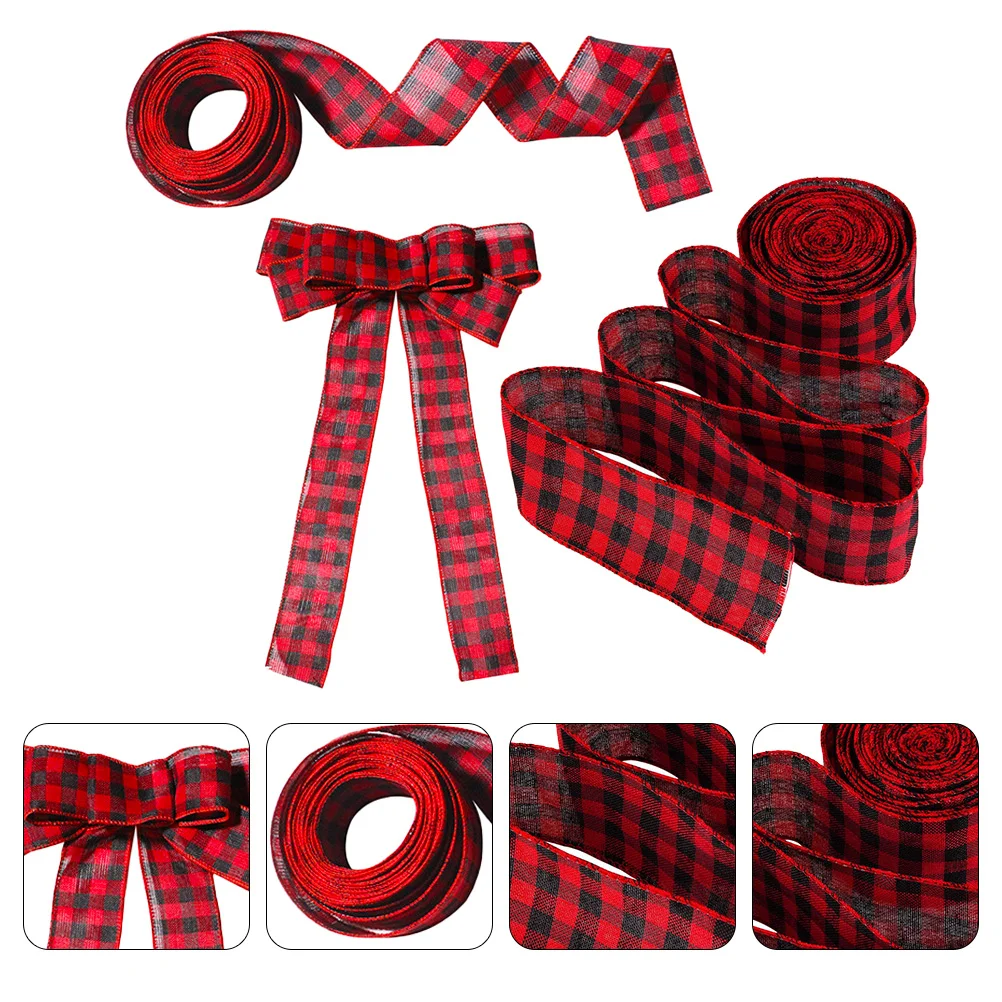 

Christmas Ribbon Tree Wired Grosgrain Gift Wraphair Bows Presents Hanging Decor Plaid Ribbons