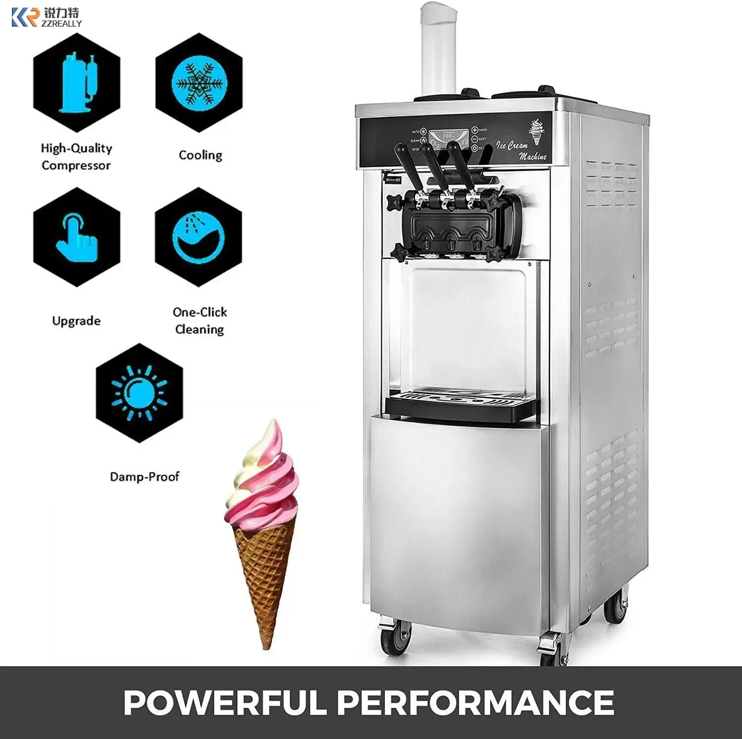 

Commercial Cone Softee Softy Icecream Frozen Yogurt Soft Serve Making Soft Ice Cream Machine Price