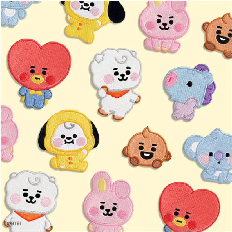 

Аниме Bt21 Rj Koya Chimmy Mang брошка мультфильм Kawaii кукла вышивка значок Броши сумка шляпа одежда аксессуары булавка подарки игрушки