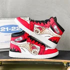 Кроссовки унисекс с высоким верхом, Аниме обувь для косплея ниндзя, Молодежная повседневная спортивная уличная одежда в стиле хип-хоп, красные