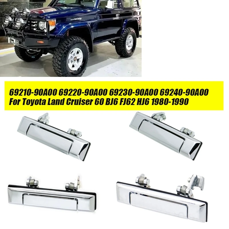 

4 шт./комплект, наружная дверная ручка для Toyota Land Cruiser 60 1980-1990 69210-90A00 69220-90A00 6923090A00 6924090A00