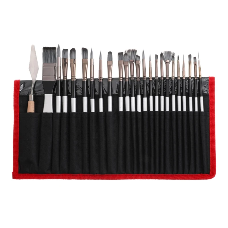 

57EC 24x Acrylic Painting Brushes Scraper Set Artist Paintbrushes for DIY Art Craft