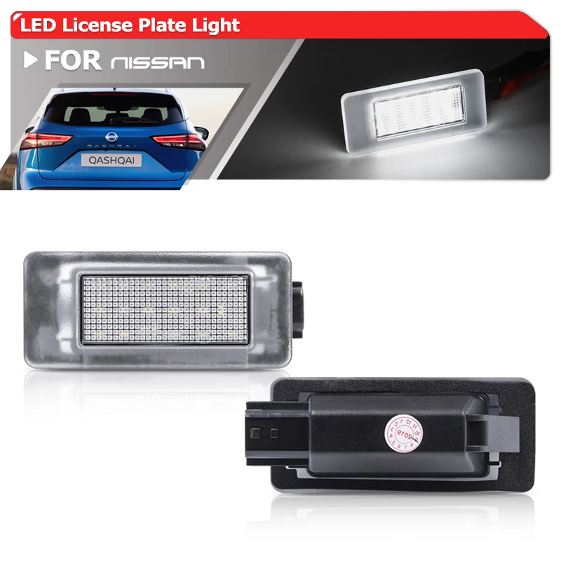 

2x фонари для номерного знака для Nissan Qashqai MK3 J12 2021 2022 2023 2024 + задние фонари для парковки автомобиля, белые автомобильные фонари
