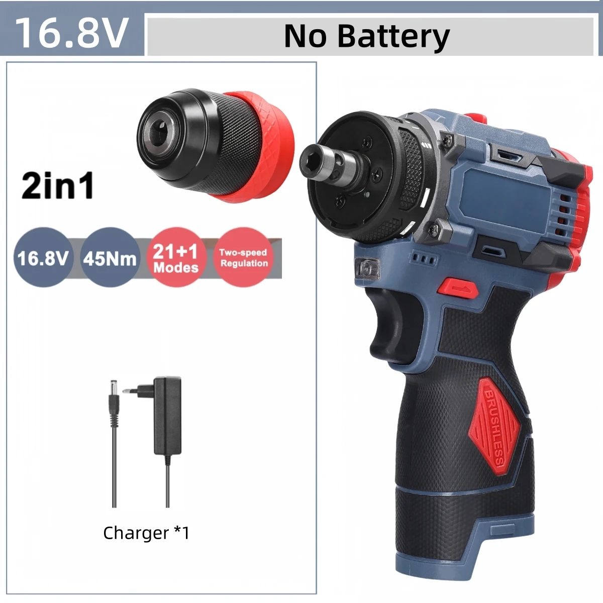 

Geevorks Беспроводной шуруповерт 16.8V/21V