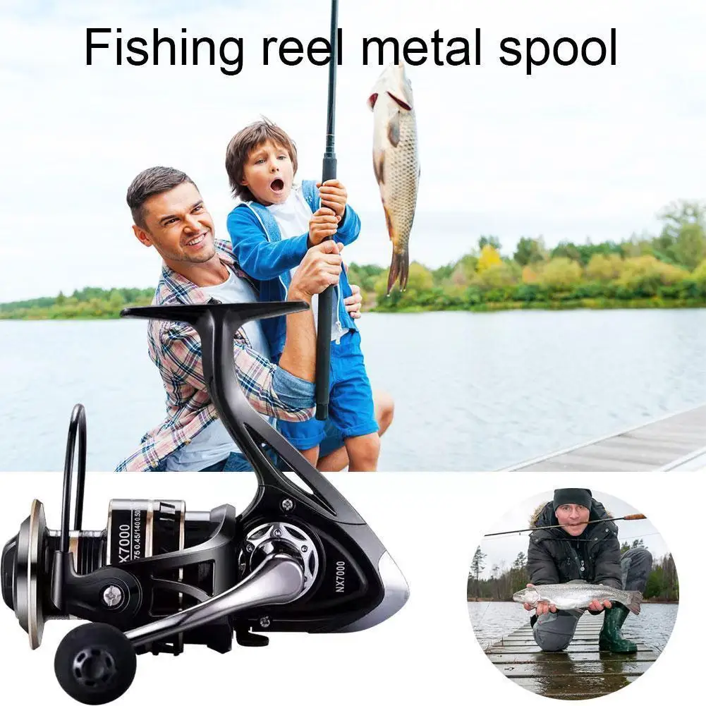 

Black Authentic Nx Fishing Reel 13bb Folding Handle Metal Carp Fishing Carp Accessories Nx2000-7000 Saltwater Spool M8q6