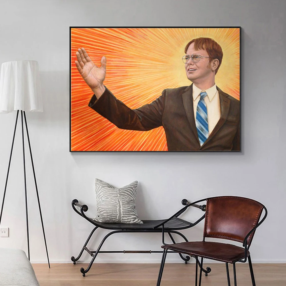 

Modern Rainn Wilson Portrait Canvas Painting Movie The Office Dwight Schrute Famous Poster Print Wall Art Living Room Home Decor