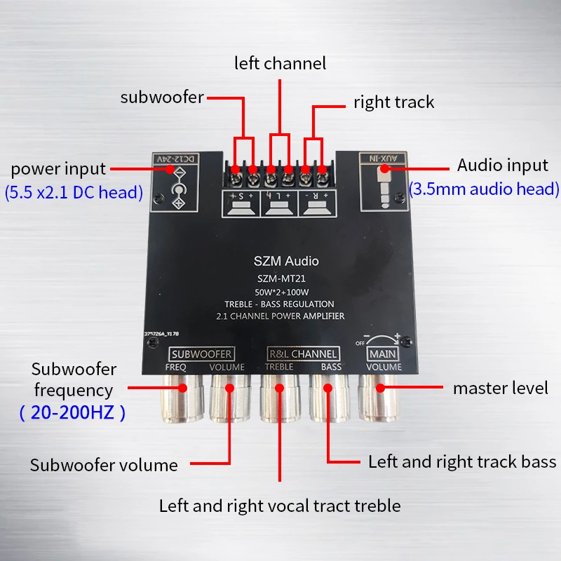 ZK-MT21 TPA3116 2 1 канальный Bluetooth 5 0 панель усилителя сабвуфера 50 Вт x2 + 100 Мощный аудио
