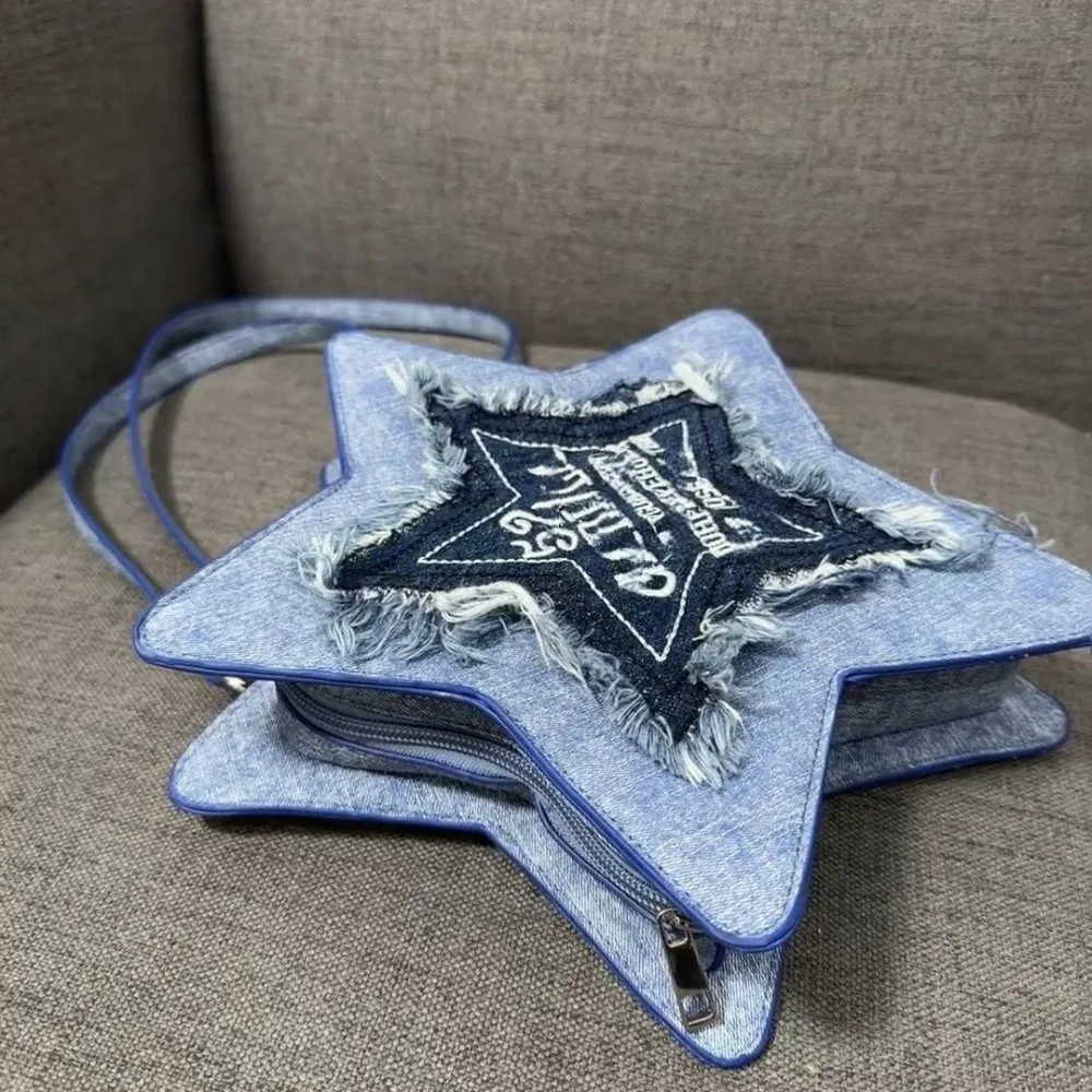 Ковбойский синий рюкзак с пятиконечными звездами сумка-Кроссбоди вышитыми