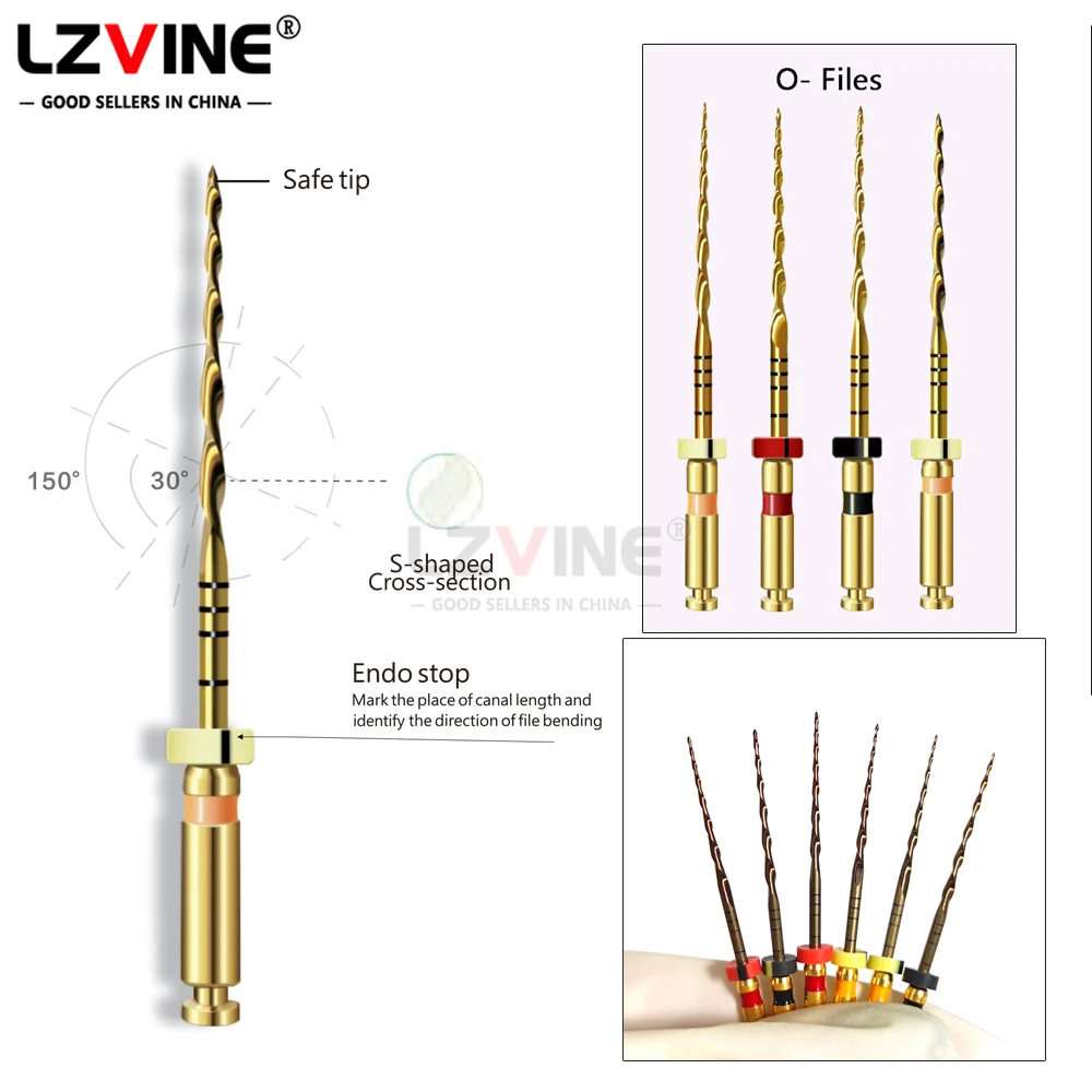 6 шт./кор. NITI стоматологические возвратно-поступательные золотые тепловые файлы 25