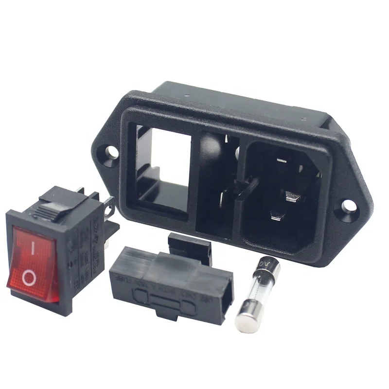 

0717-2S IEC320 C13 C14 mk switch 2 fuse socket