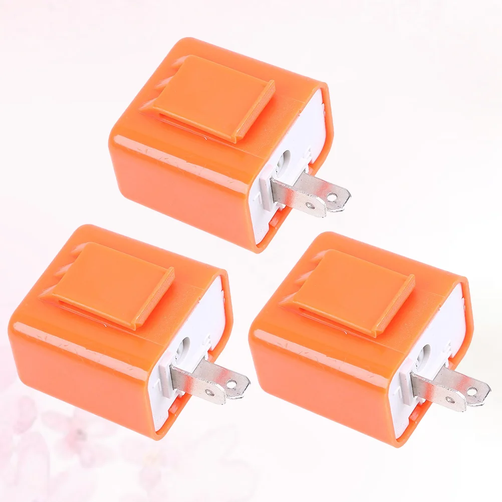 

3pcs Motorcycle Turn Signal Light Relay Motorcycle Flasher 2 Pin LED Indicator Lamp DC12V 21Wx2+3.4W (Orange)