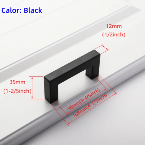 

Черные Квадратные Ручки Для Шкафа, Кухонные Дверные Ручки Из Нержавеющей Стали, Ручки Для Ящиков Для Гардероба