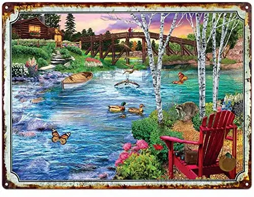 

Винтажный деревенский фермерский мужской мост рыболовная стена для дома