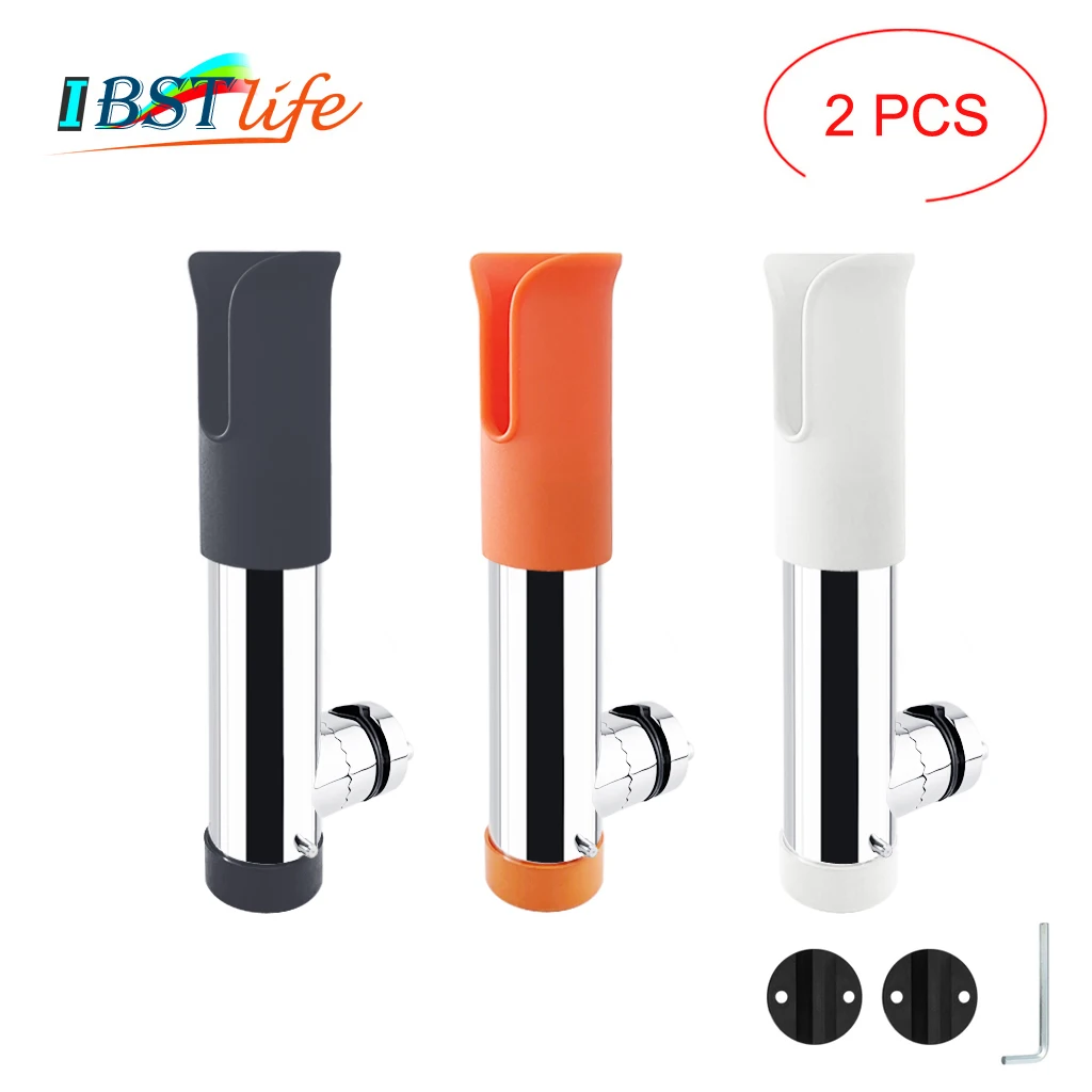 

2PCS/Lot Marine Grade Adjustable Rail Mount Clamp On Slotted Rod holders Boat Fishing Rod Rack Holder Pole Tube Mount Bracket