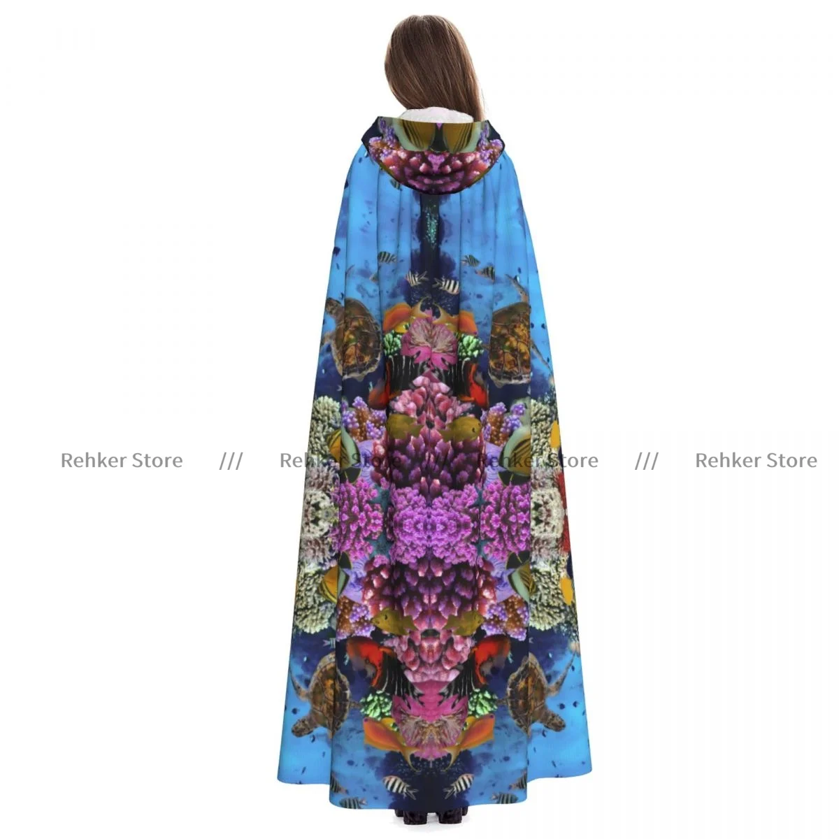 Подводный мир морская черепаха коралловый риф плащ с капюшоном для косплея